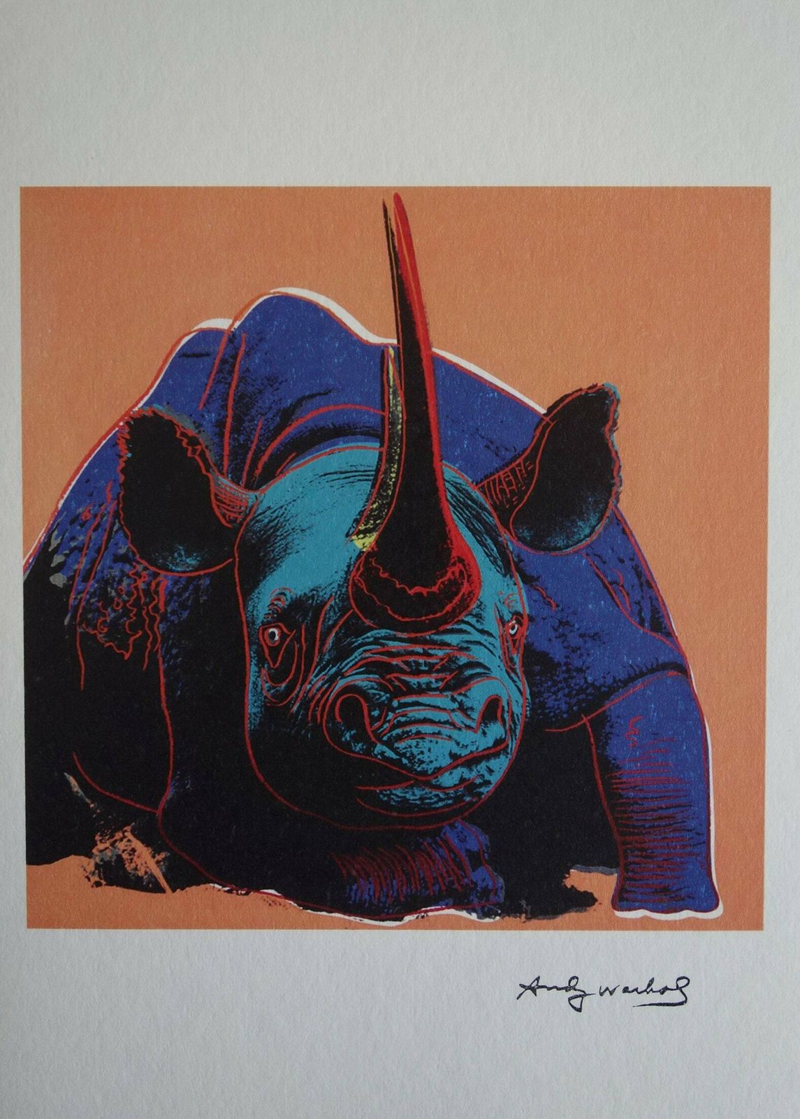 Fine Pop Art Limited Edition Print   Animal Series   Rhinoceros, Andy Warhol, Signed & Numbered