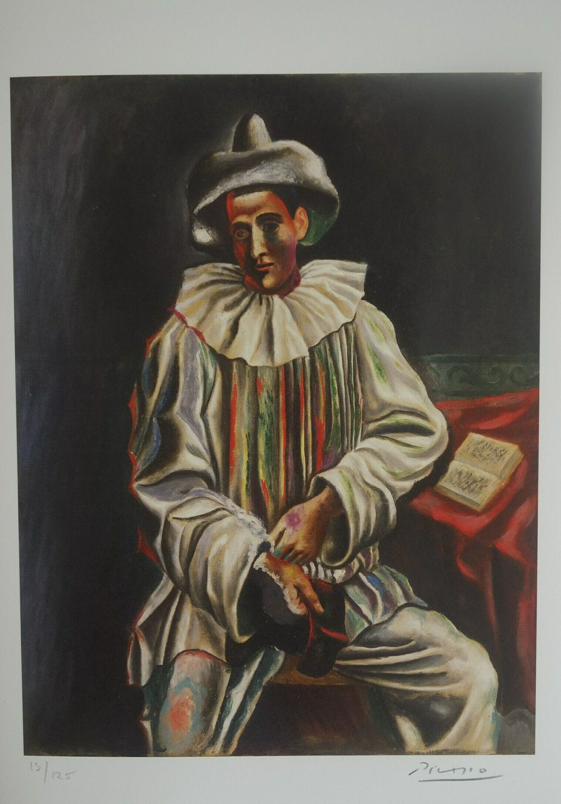 Fine Cubist Limited Edition Print   Blue Period Portrait Of A Harlequin, Pablo Picasso, Signed & Numbered