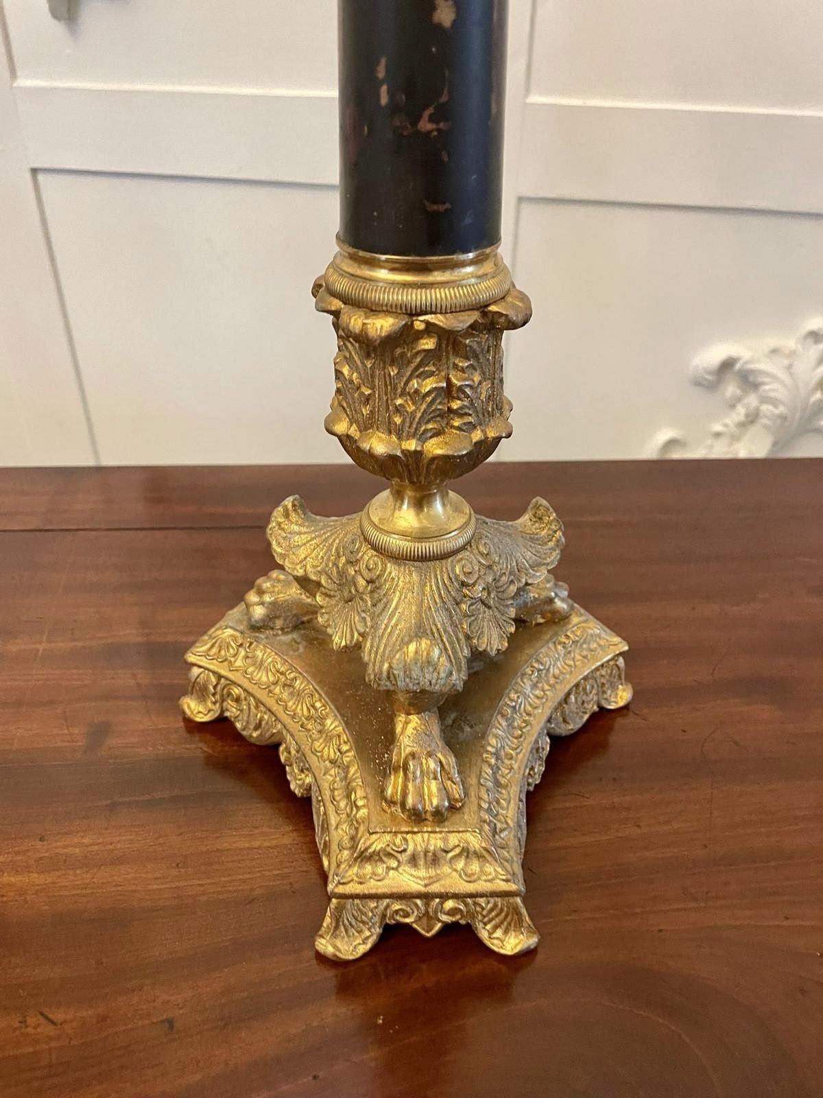 Quality Pair Of Antique Regency Ornate Ormolu Four Arm Candelabra photo for sale