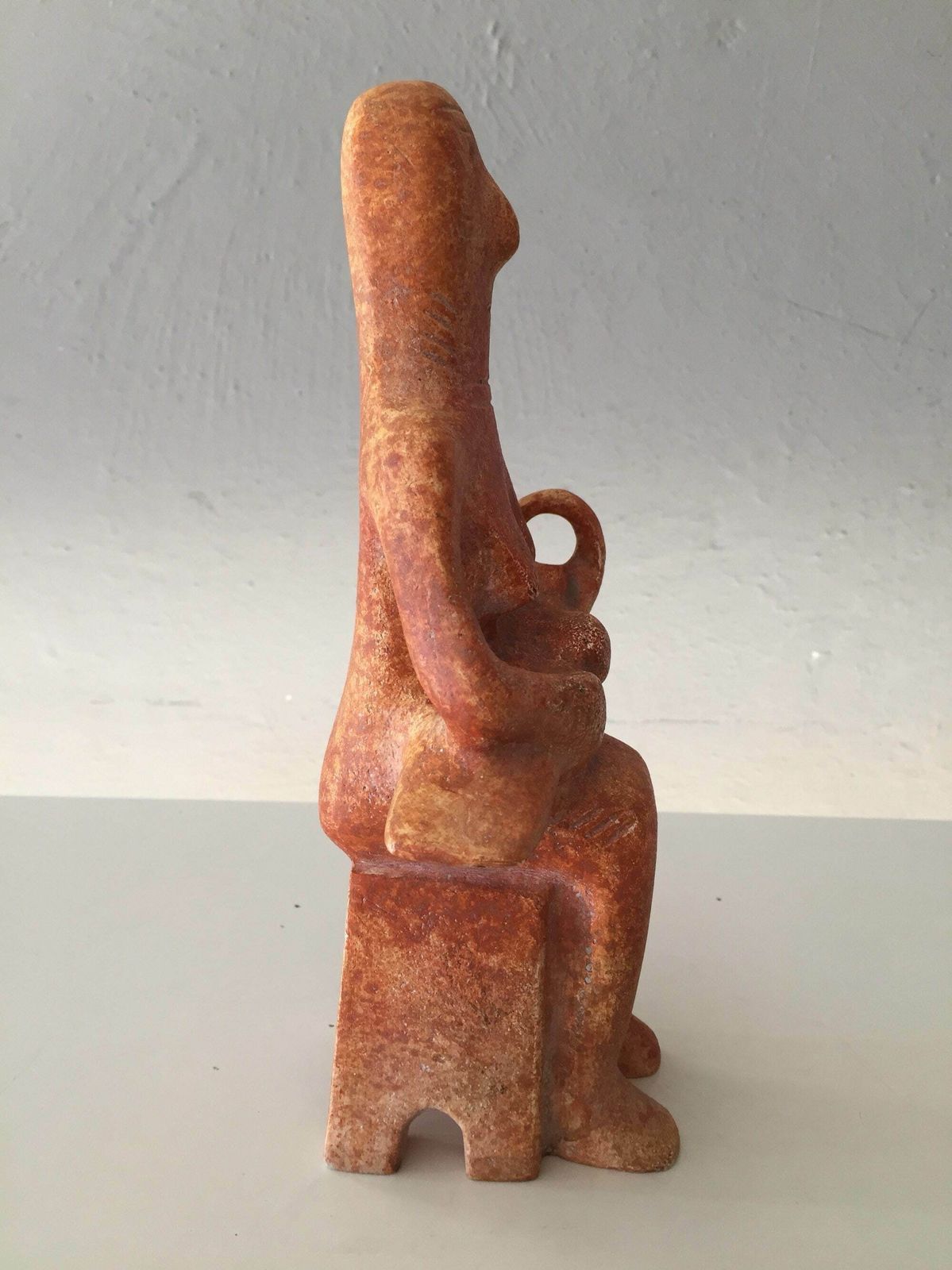 Woman Carrying A Child In A Cradle   Terra Cotta Sculpture   Early Bronze Age Antiques Style   Female Figurines   Cypriot Art photo furniture