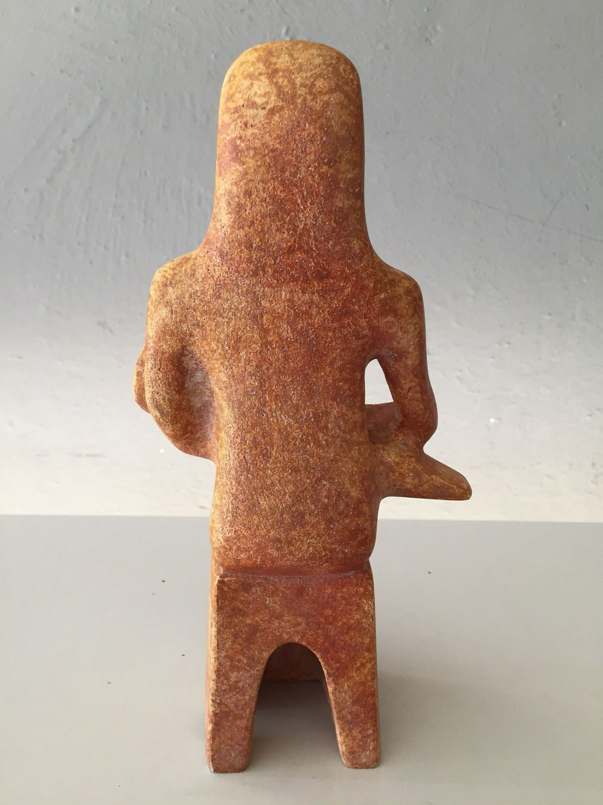 Woman Carrying A Child In A Cradle   Terra Cotta Sculpture   Early Bronze Age Antiques Style   Female Figurines   Cypriot Art photo vintage