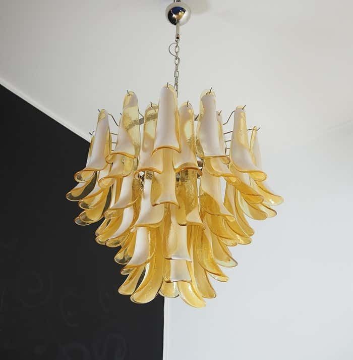 2432.0 Italian Caramello Petal Chandelier, Murano photo