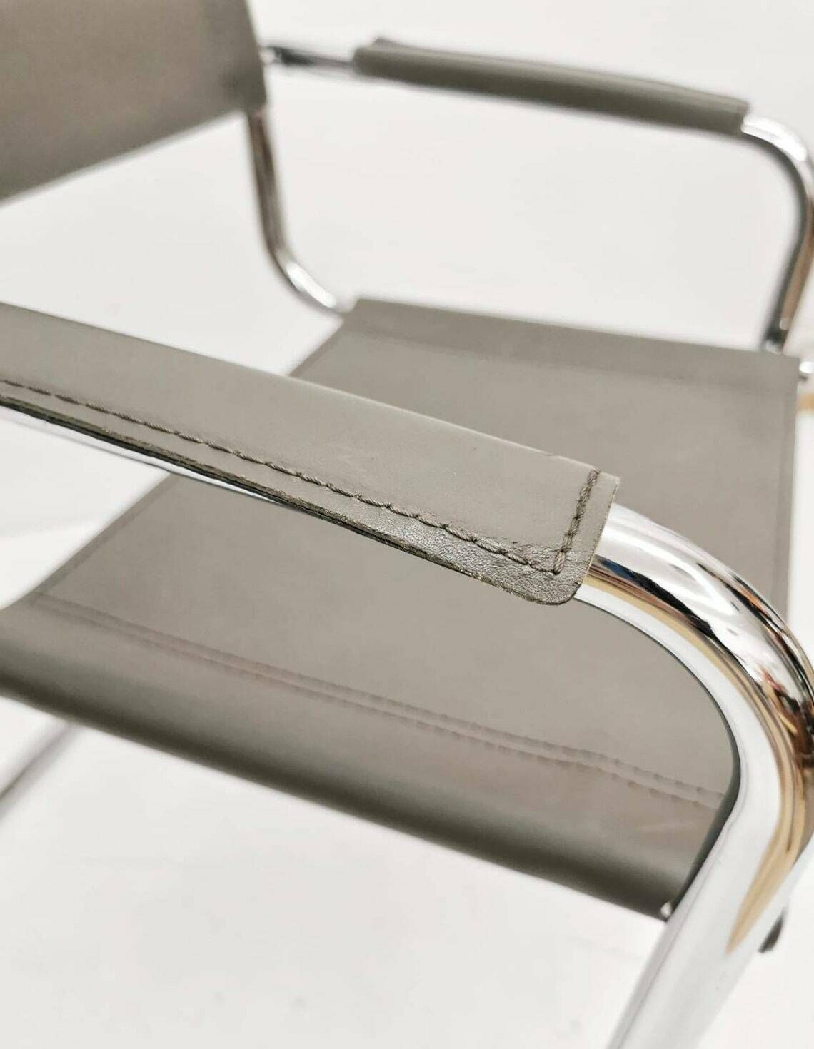 1 Of 2 Model Mg5 Centro Studi Desk Chair By Mart Stam & Marcel Breuer For Matteo Grassi, 1970s photo buy