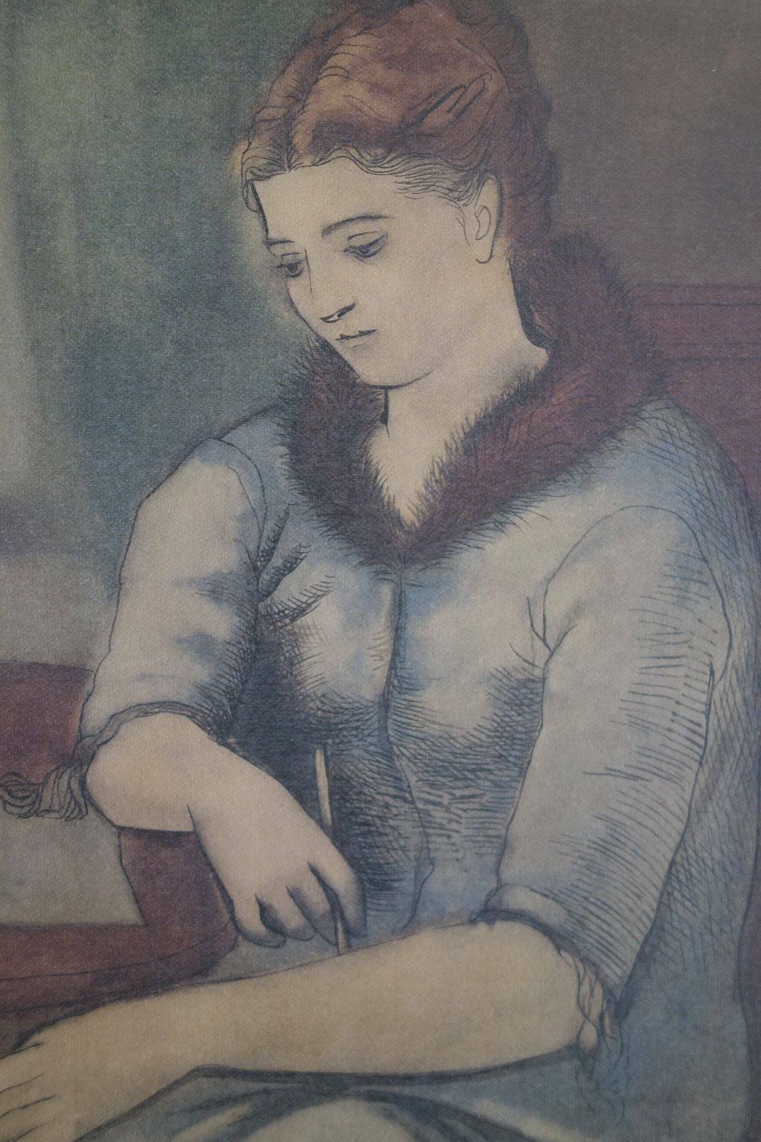 Fine Blue Period Edition Print   Portrait Of A Woman, Pablo Picasso, Signed & Stamped photo Art