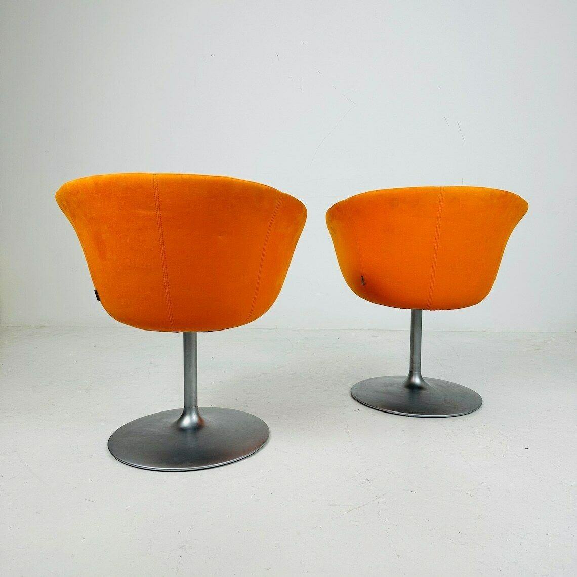 photo buy Pair Of Walter Knoll Swivel Barrel Chairs 1970s