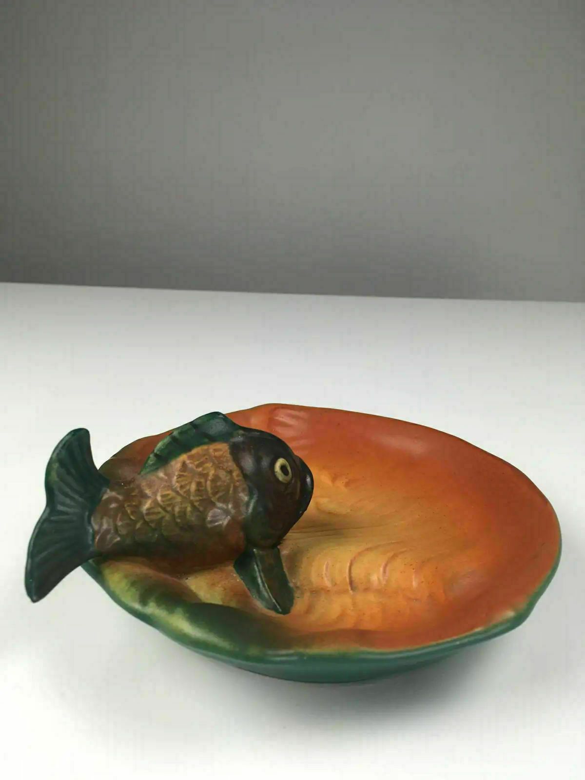 Danish Hand Crafted Art Nouveau Fish Ash Bowl By Axel Sorensen For P. Ipsens Enke 1920's photo buy