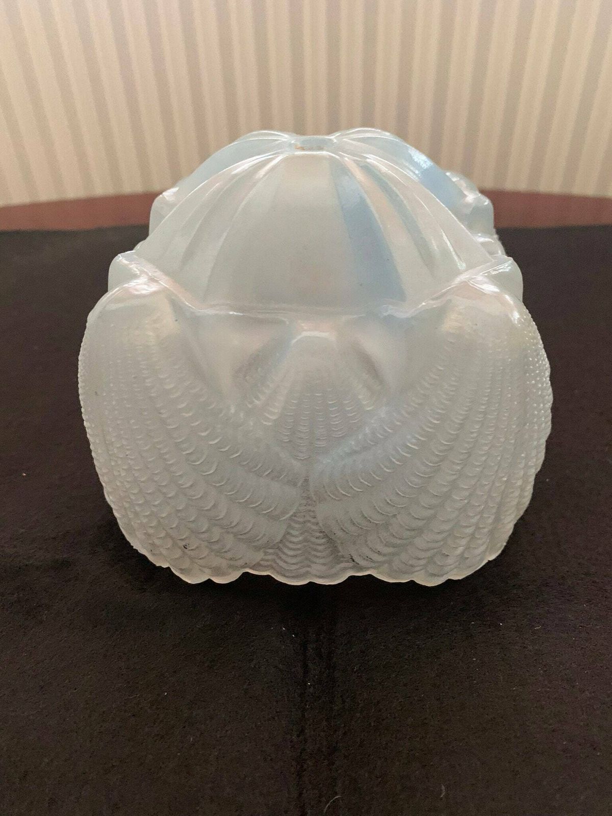 Exceptional Antique Art Deco Opalescent Glass Clam/Scallop Shell Lamp/Light Shade photo for sale