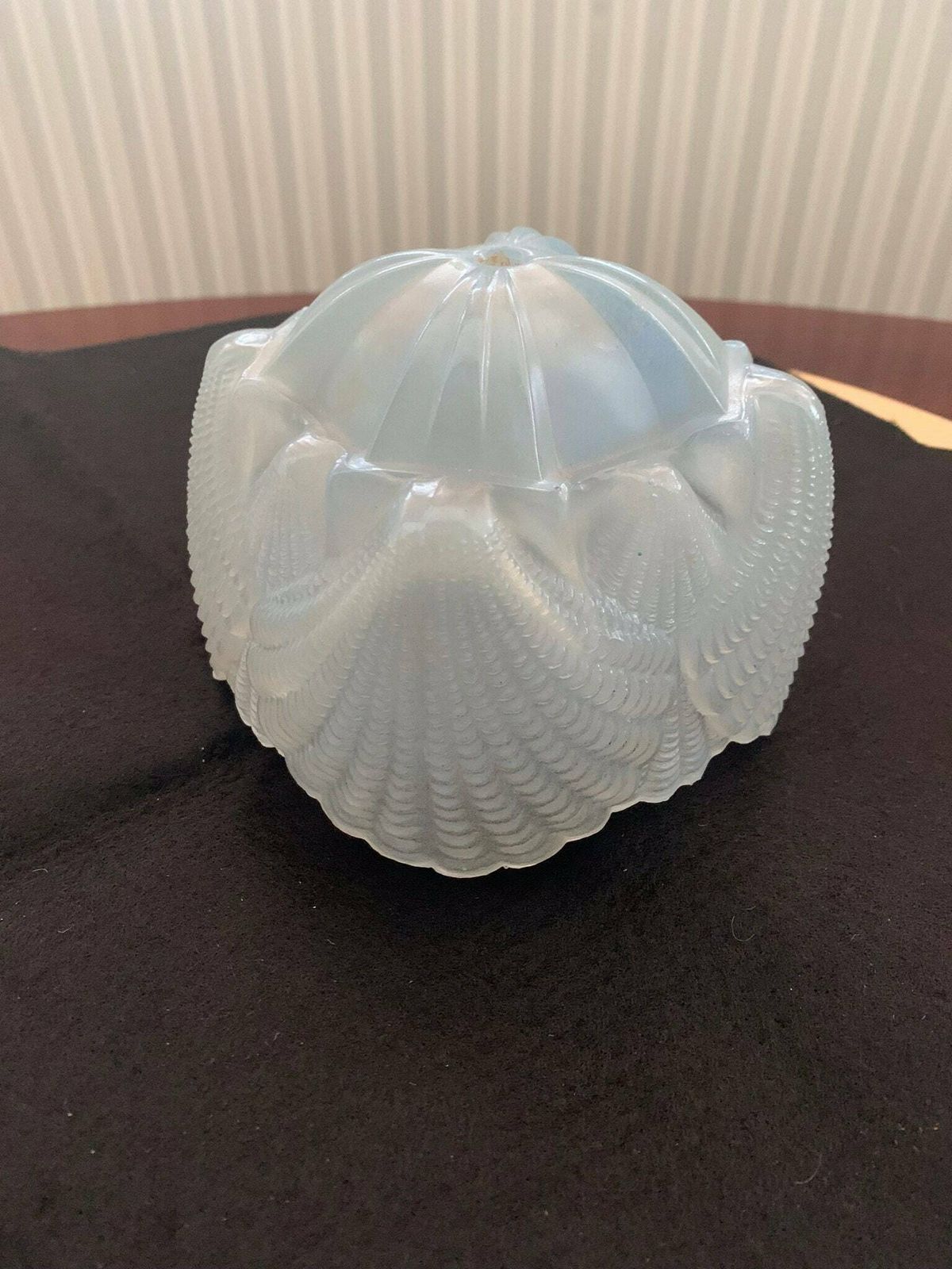 Exceptional Antique Art Deco Opalescent Glass Clam/Scallop Shell Lamp/Light Shade photo Lighting