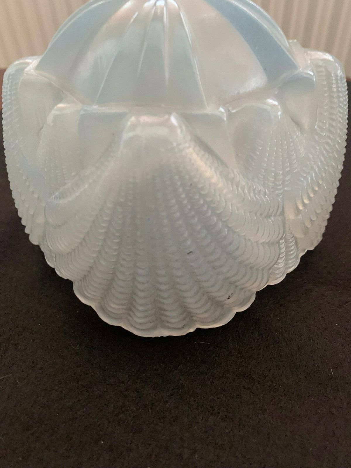 Exceptional Antique Art Deco Opalescent Glass Clam/Scallop Shell Lamp/Light Shade photo buy