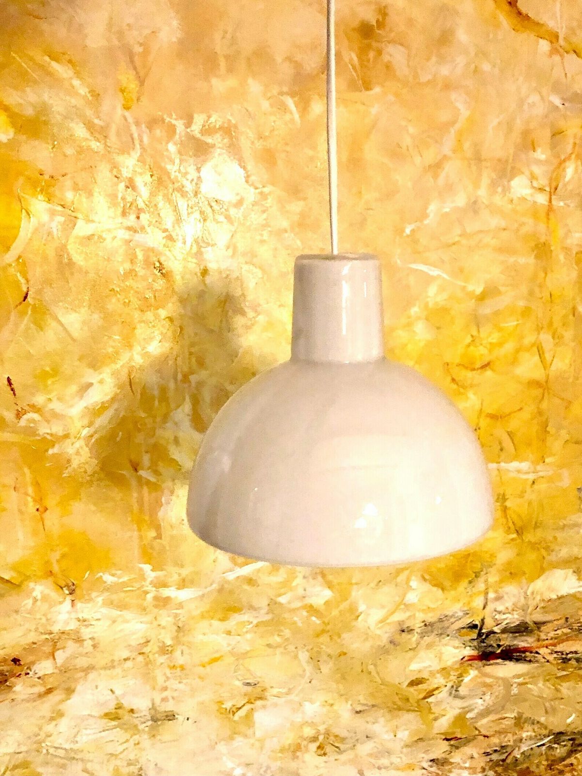 Danish Opal Glass Postmodern White Ceiling Lamp   Design By Anja Kjær For Royal Copenhagen And Holmegaard In 1993 photo 233.0