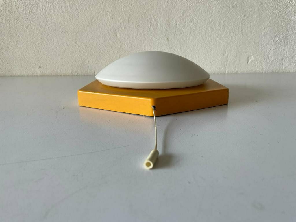 Pop Art Orange Metal & Milk Round Glass Single Sconce By Rolf Krüger For Heinz Neuhaus Leuchten, 1970s, Germany photo buy