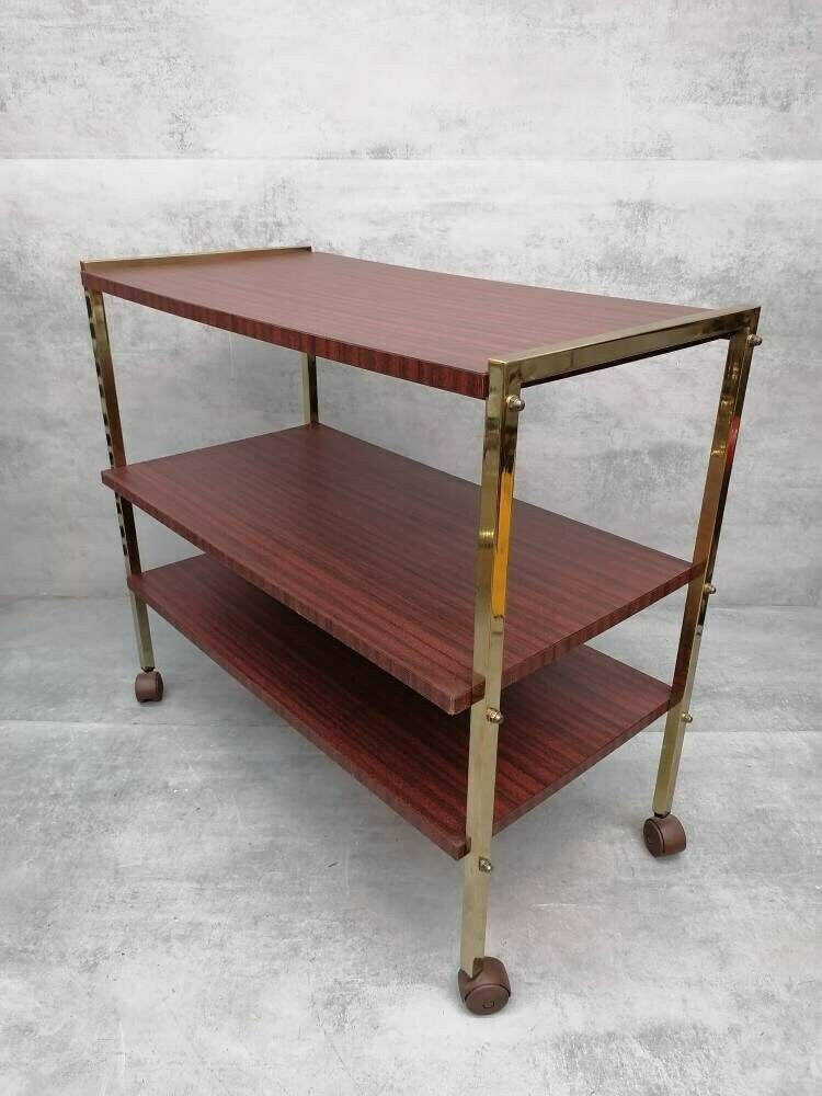 Bauhaus Mid Century Service Cart Table & Trolly 1970s photo vintage