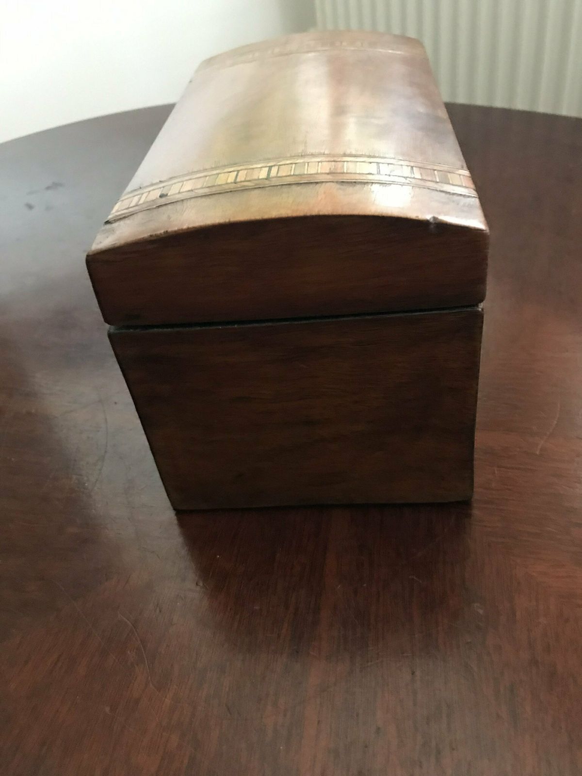 Pretty Antique Victorian Marquetry Inlaid Mahogany Twin Tea Caddy photo Woonaccessoires