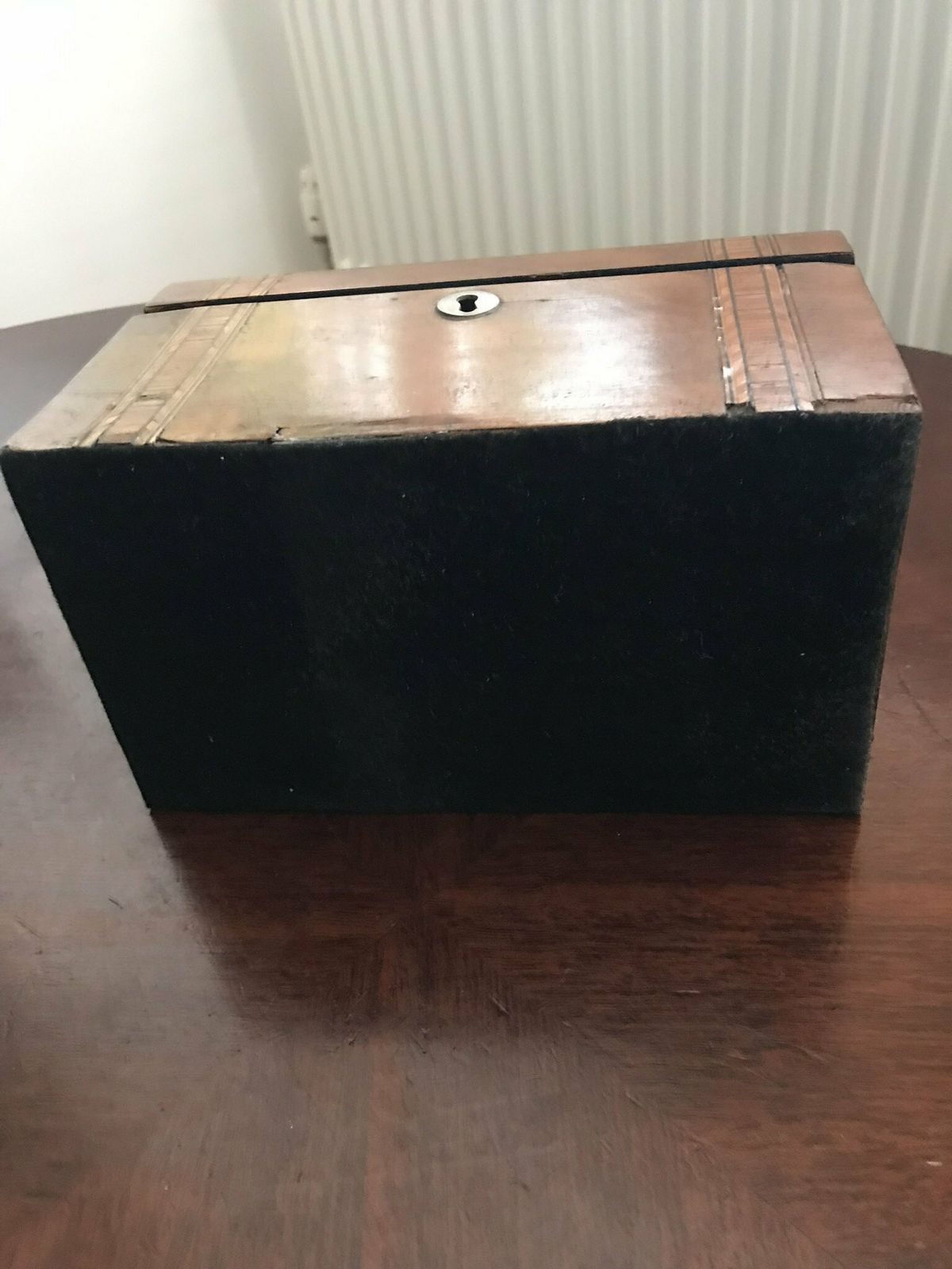 Pretty Antique Victorian Marquetry Inlaid Mahogany Twin Tea Caddy photo buy