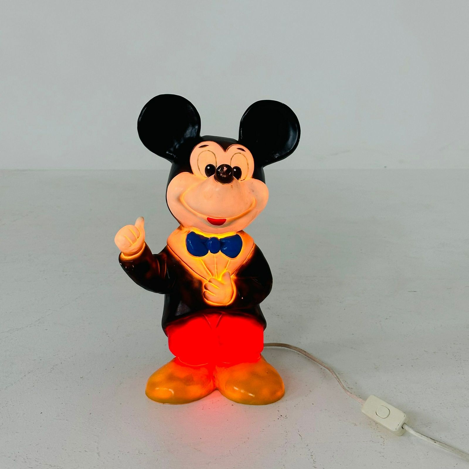 Vintage Disney Mickey Mouse Plastic Nightlight By Heico Made In Germany 1980s photo for sale