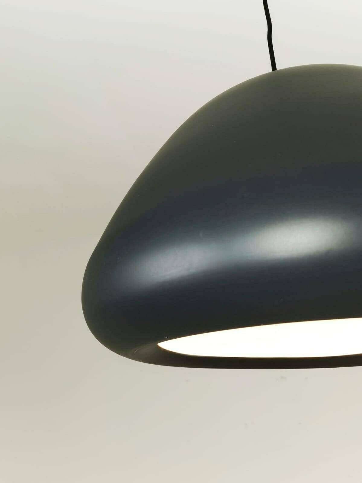 Mid Century Black Metal Pendant Lamp Denmark photo vintage
