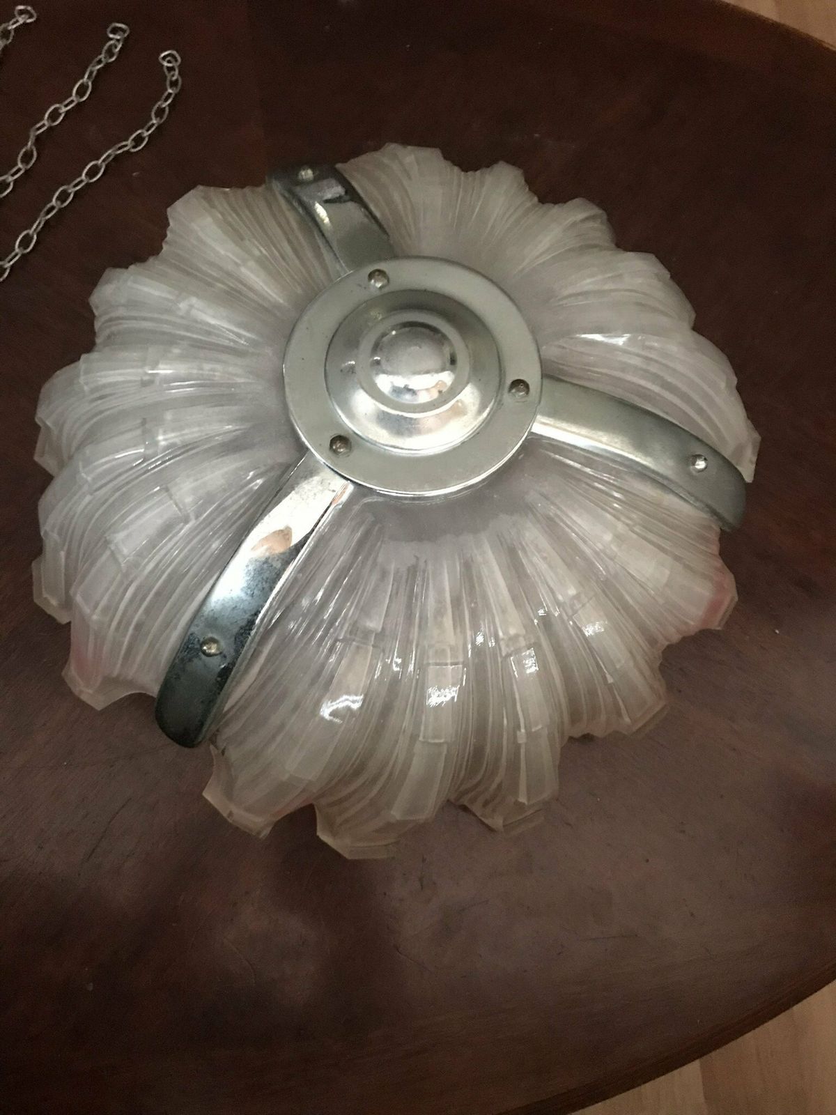 Original Art Deco Scallop/Clam Pendant Light Shade/ Flycatcher ‘Rochelle ‘ Chandelier photo Lighting