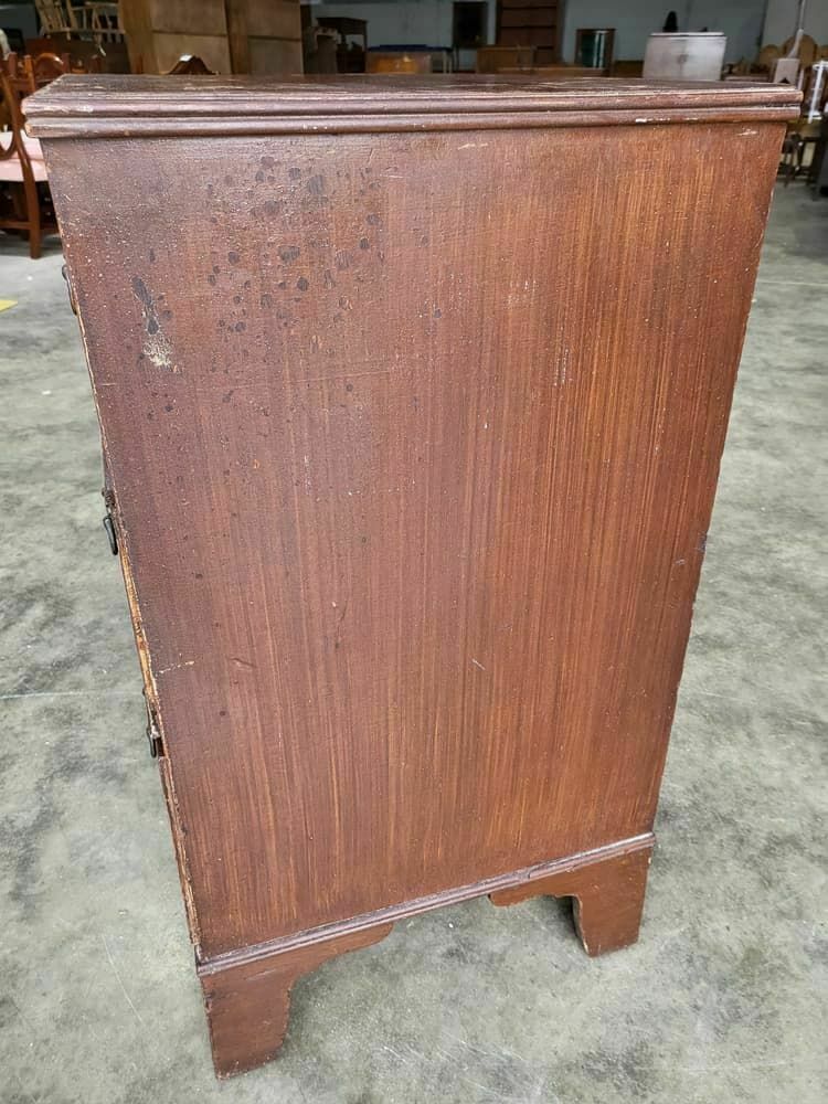 Antique Victorian Small Chest Of Drawers Bracket Feet 3 Drawers Brass Handles photo vinterior