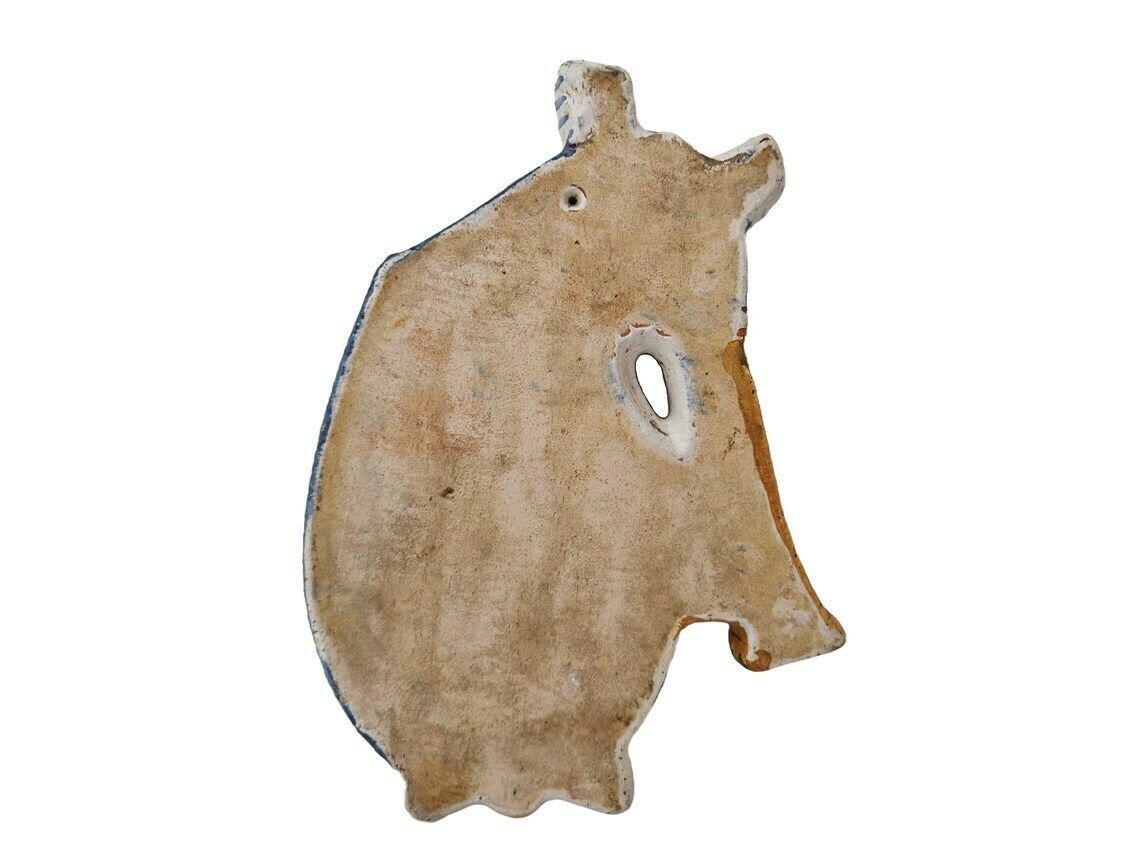 photo for sale Henriot Quimper Faience Wall Pocket Bagpipe Vase, Hand Painted French Pottery Breton Souvenir