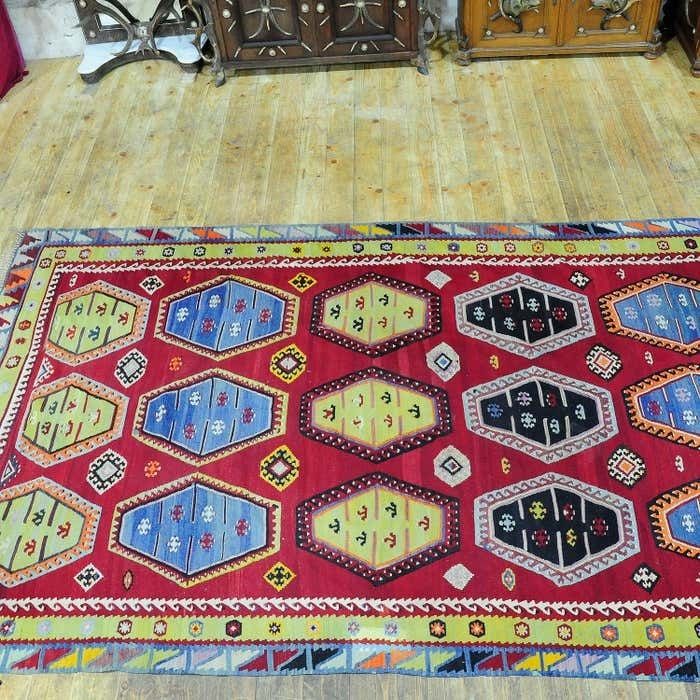 Antique Colorful Turkish Sarkisla Kilim Rug Ca. 1930 photo buy