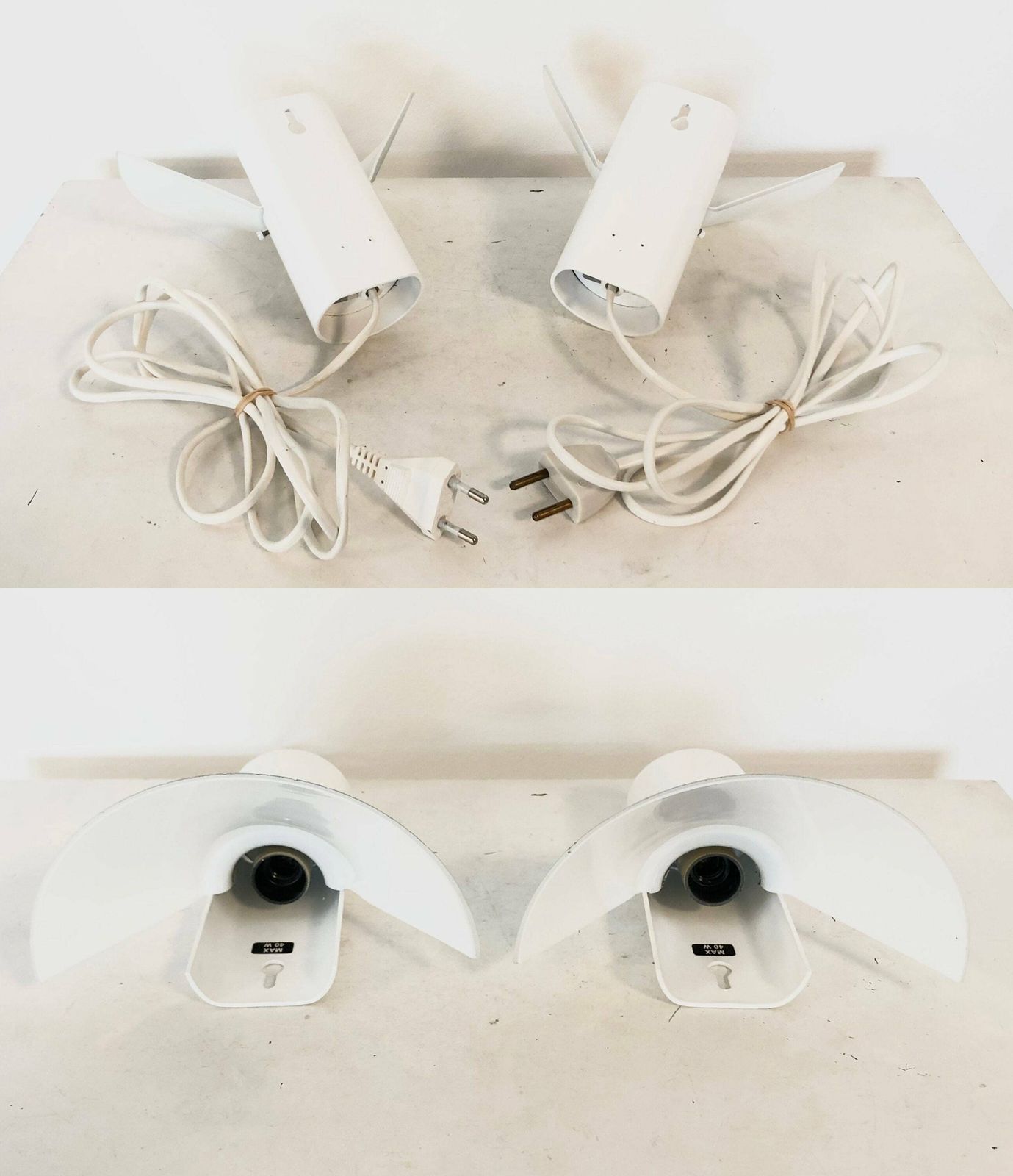 photo furniture Pair Of Vintage Minimalist Danish Wall Lamps With Geometric Shapes   Design By Odreco Model “109”