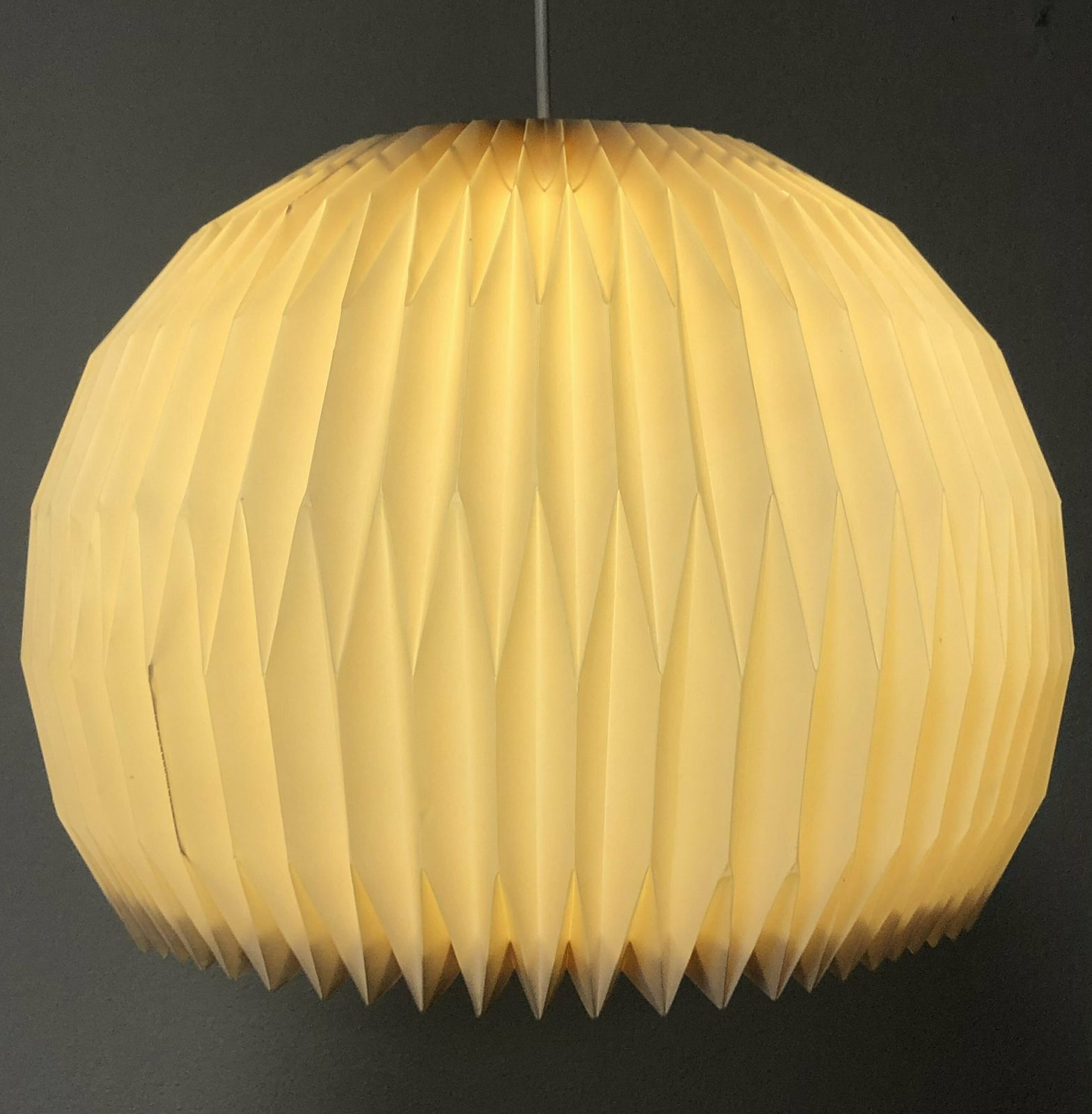 Vintage Original Le Klint Model 147 Large Mid Century Modern Folded Ceiling Lamp In Cream   Design By Esben Klint In 1952 photo Lighting