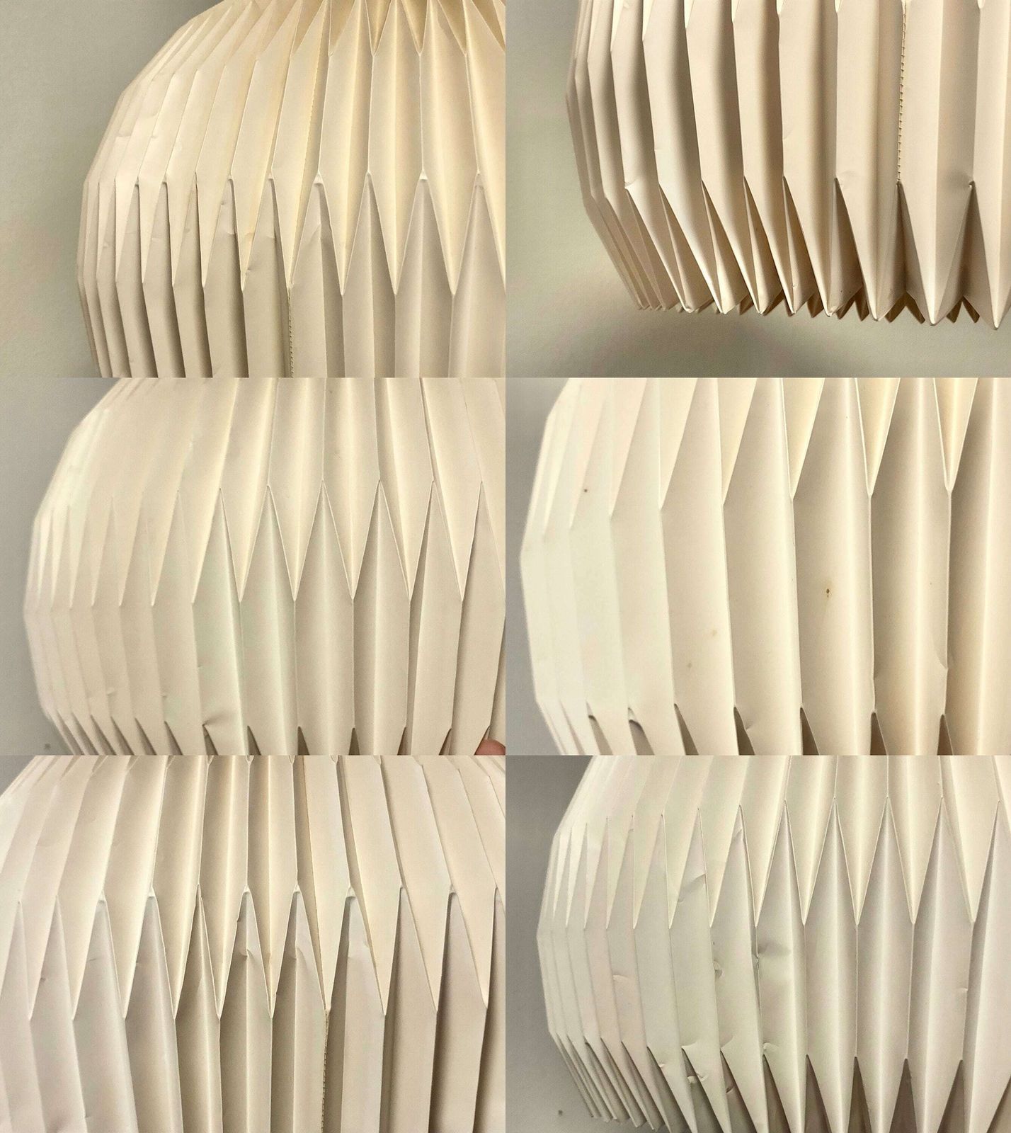 photo for sale Vintage Original Le Klint Model 147 Large Mid Century Modern Folded Ceiling Lamp In Cream   Design By Esben Klint In 1952