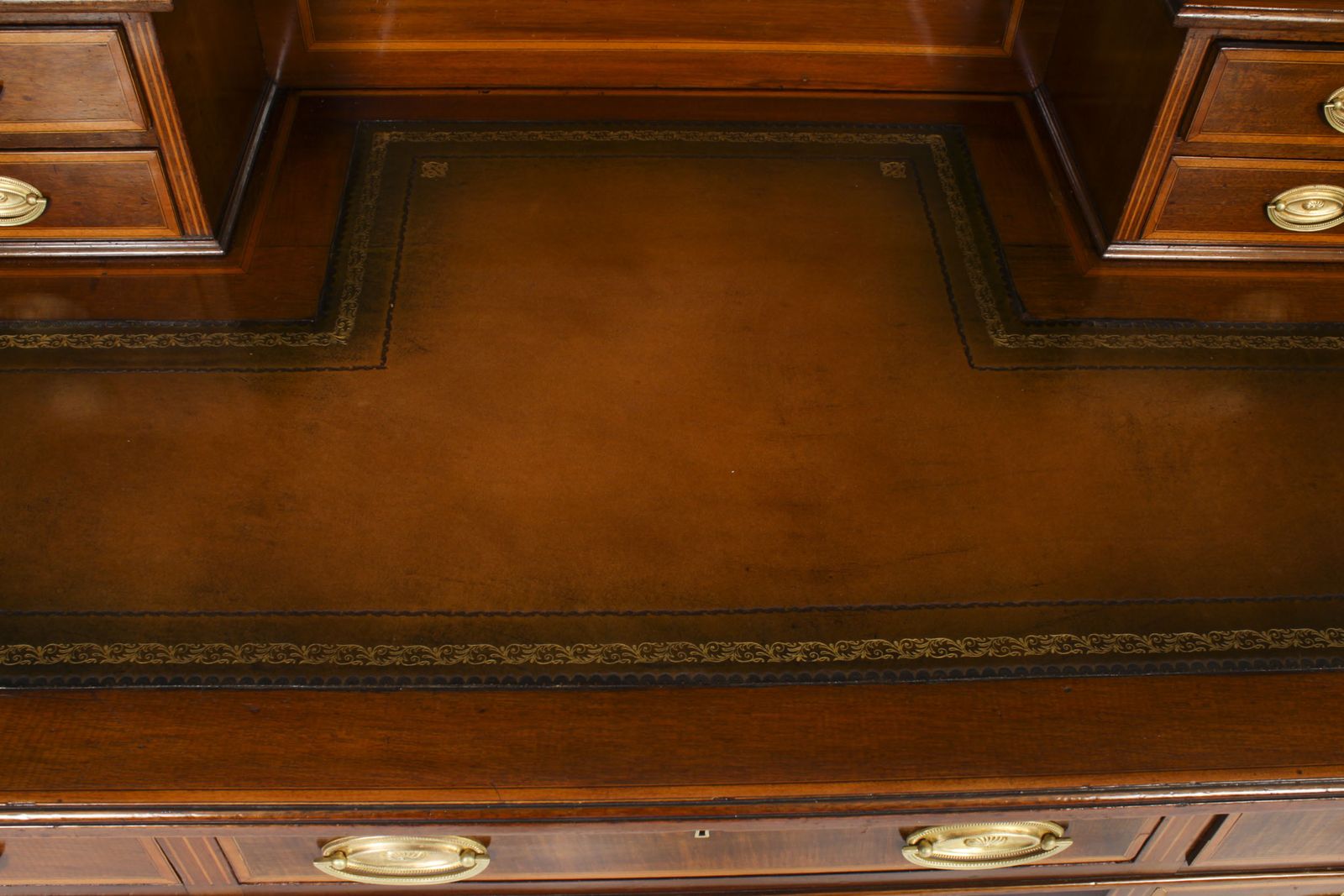 Victorian Inlaid Mahogany Desk  19th C photo Furniture