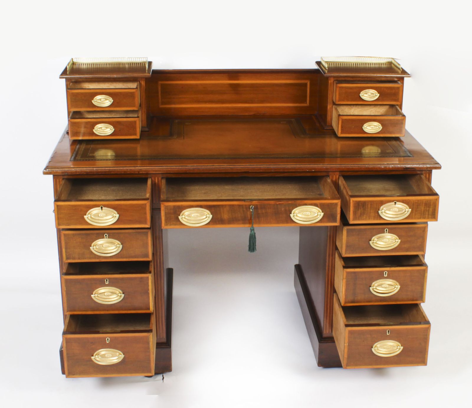 photo buy Victorian Inlaid Mahogany Desk  19th C