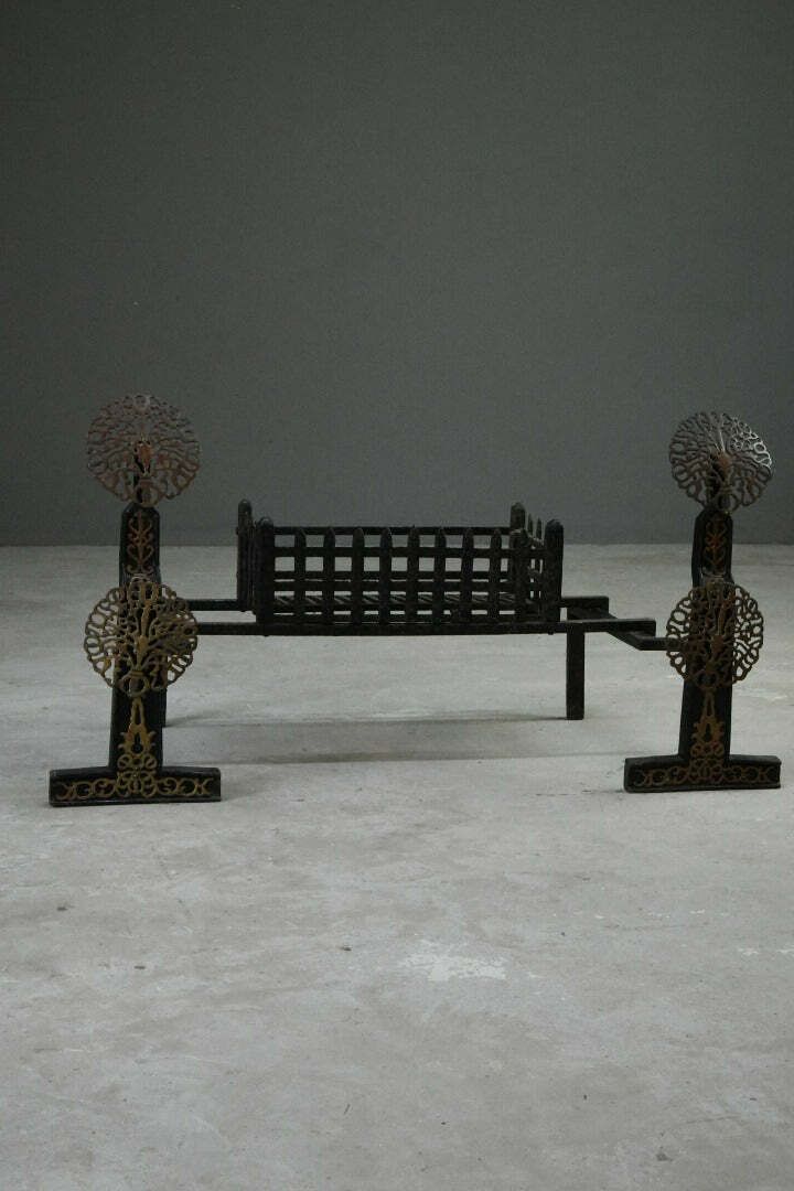 Ernest Gimson Style Arts And Crafts Fire Dogs & Basket photo 1495.0