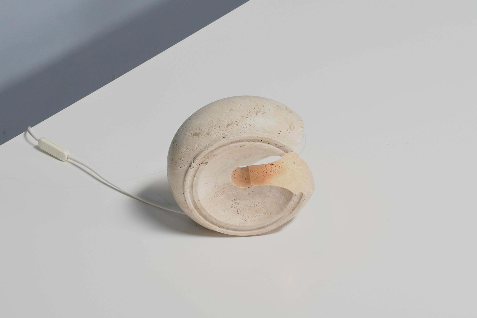 1 Of 8 Sculptural Travertine Table Lamp By Giuliano Cesari For Nucleo photo 2153.0