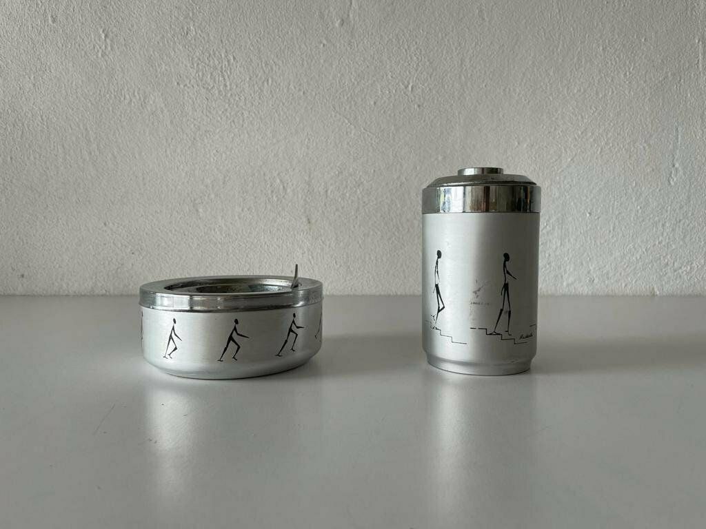 Mid Century Modern Set Of 2 Ashtray And Cigarette Dispenser By Radaelli, 1960s, Italy