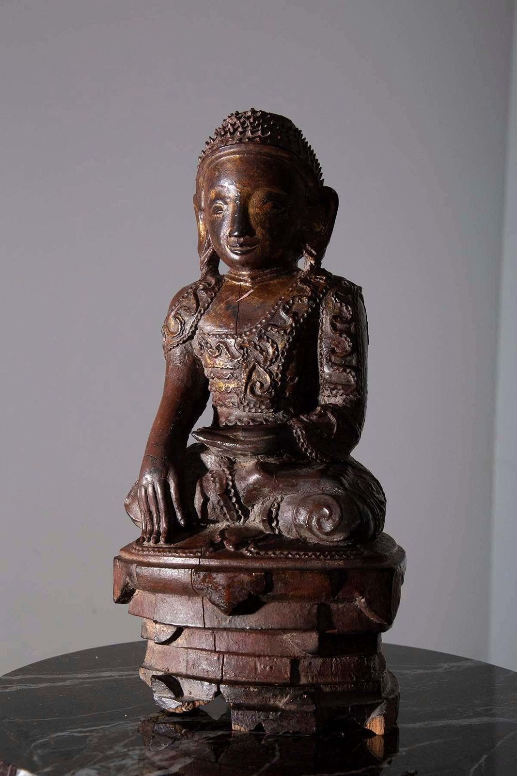 Large Wooden Buddha Sculpture Probably Laos, 19th 20th Century photo furniture