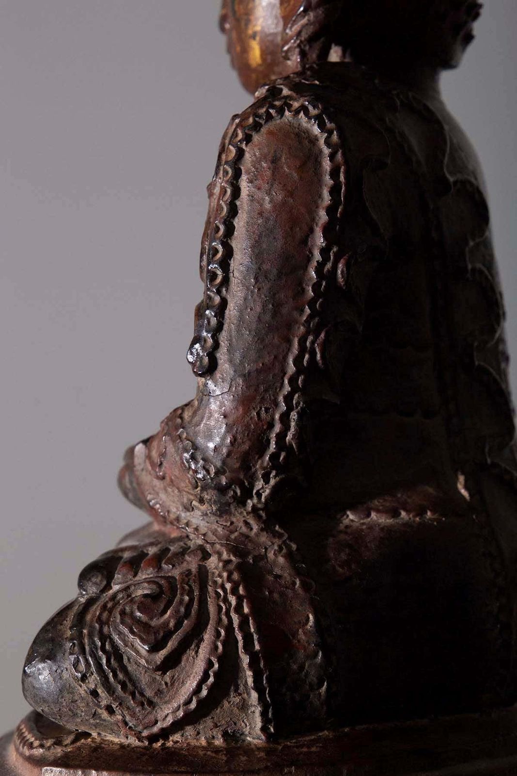 Large Wooden Buddha Sculpture Probably Laos, 19th 20th Century photo vintage