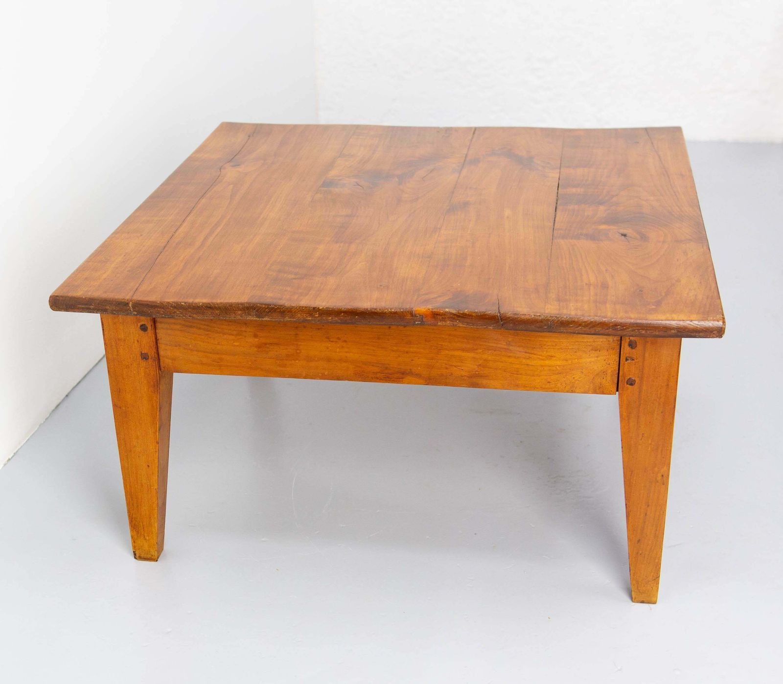 French Country Style Coffee Table With Two Drawers, Circa 1960 photo vintage