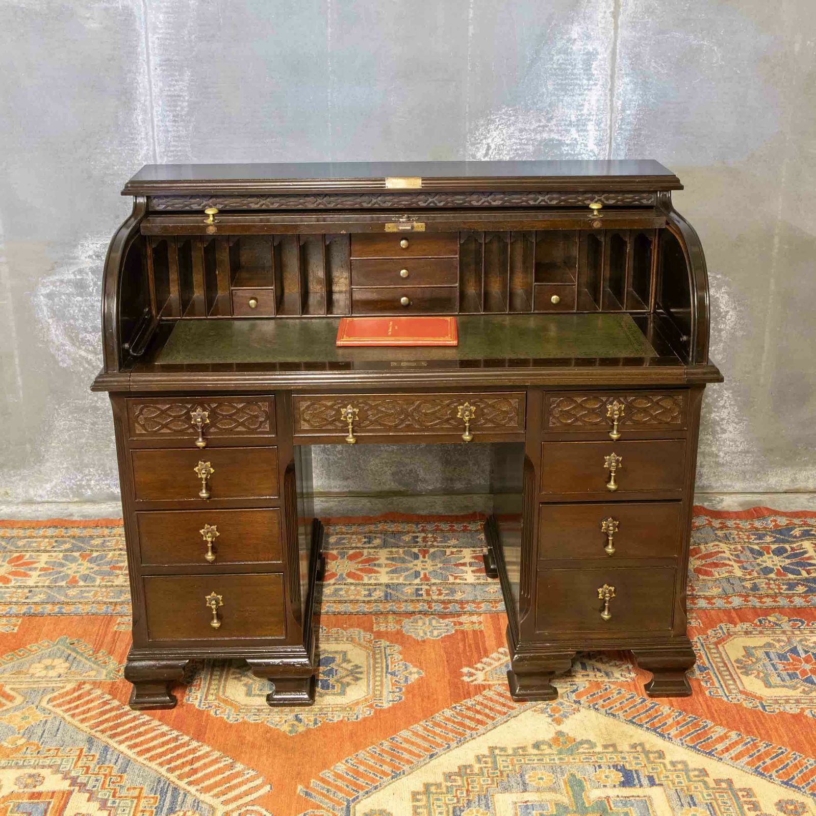 Early 20th Century Chippendale Style Mahogany Desk photo for sale