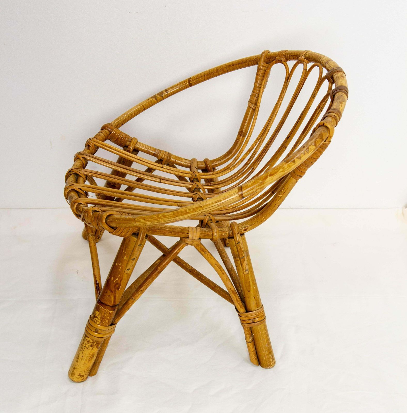 Wicker Chair For Child French, Circa 1960 photo buy