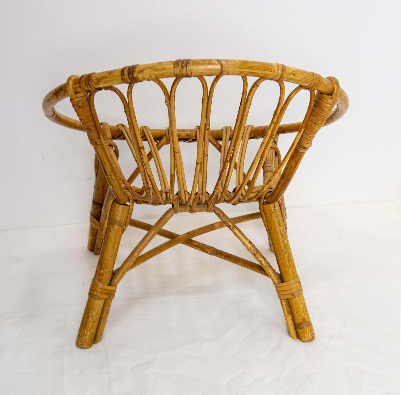 Wicker Chair For Child French, Circa 1960 photo vintage