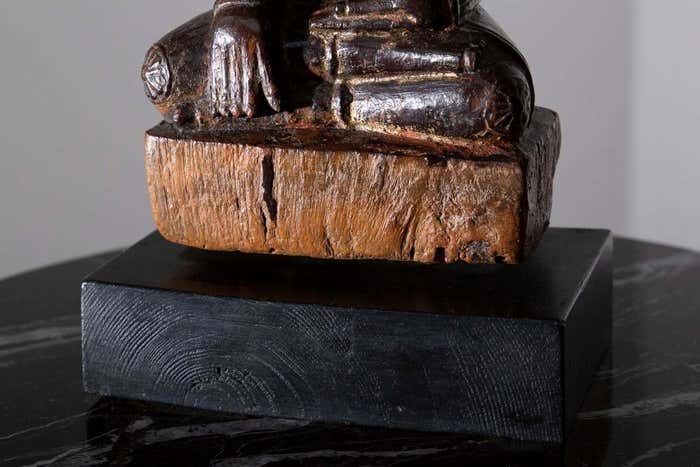 Antique Sculpture Wooden Buddha Mun From Thailand 19th Century photo 2670.0