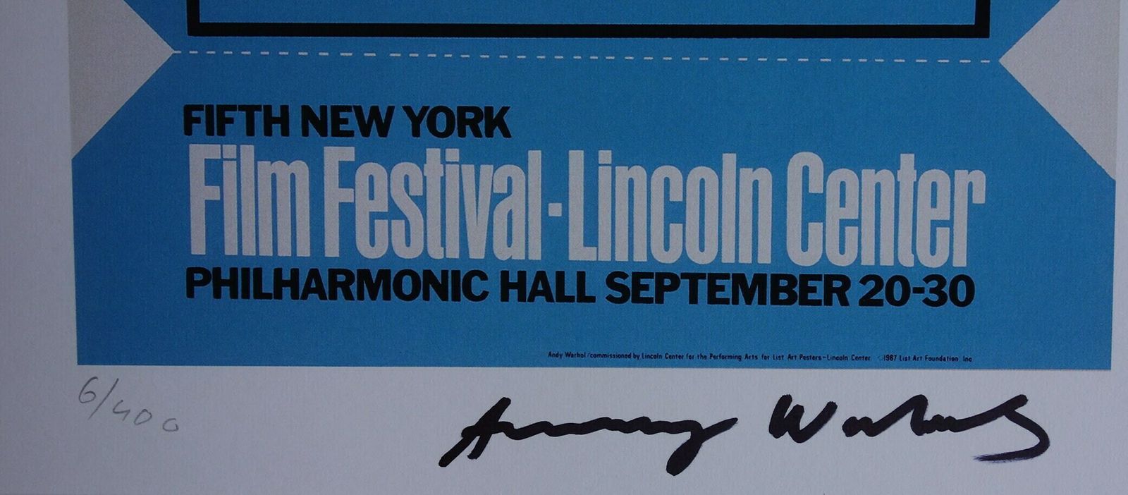 Fine Pop Art Limited Edition Print   Film Festival Ticket, Andy Warhol, Signed & Numbered photo for sale