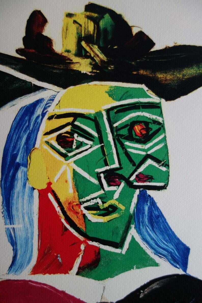 Fine Cubist Limited Edition Print   Femme, Pablo Picasso, Hand Signed & Stamped photo for sale
