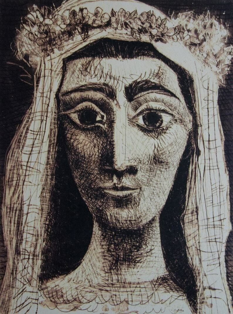 Fine Cubist Limited Edition Print   Buste De Femme, Pablo Picasso, Hand Signed & Stamped photo furniture