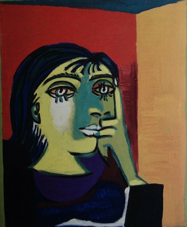 Fine Cubist Limited Edition Print   Buste De Femme, Pablo Picasso, Hand Signed & Stamped photo furniture