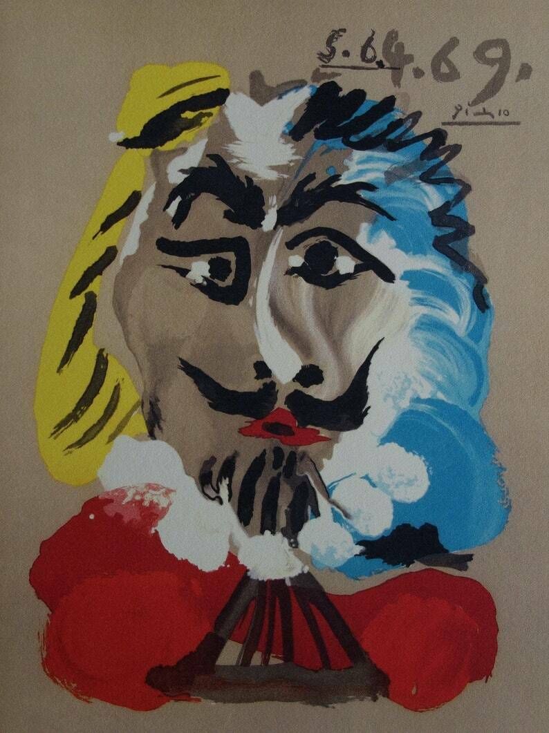 Fine Cubist Limited Edition Print   Musketeer, Pablo Picasso, Hand Signed & Stamped photo furniture