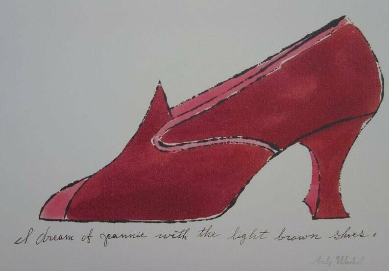 Fine Pop Art Limited Edition Illustration Print   Shoe, Andy Warhol, Signed & Stamped