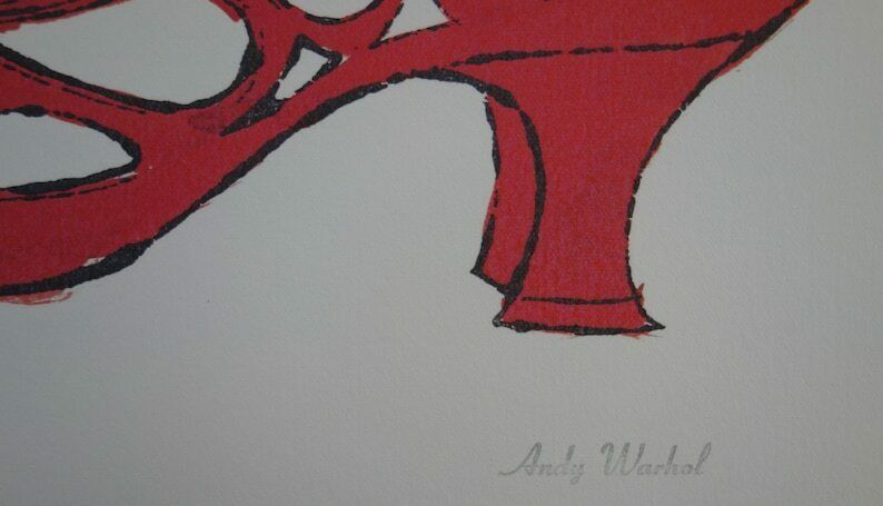Fine Pop Art Limited Edition Illustration Print   Shoe, Andy Warhol, Signed & Stamped photo Art