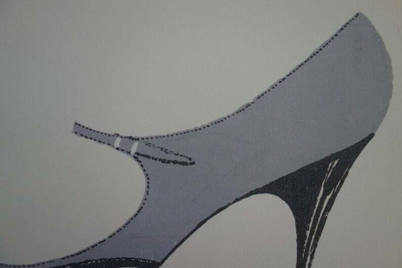Fine Pop Art Limited Edition Illustration Print   Shoe, Andy Warhol, Signed & Stamped With Estate Stamp, Trial Proof photo for sale