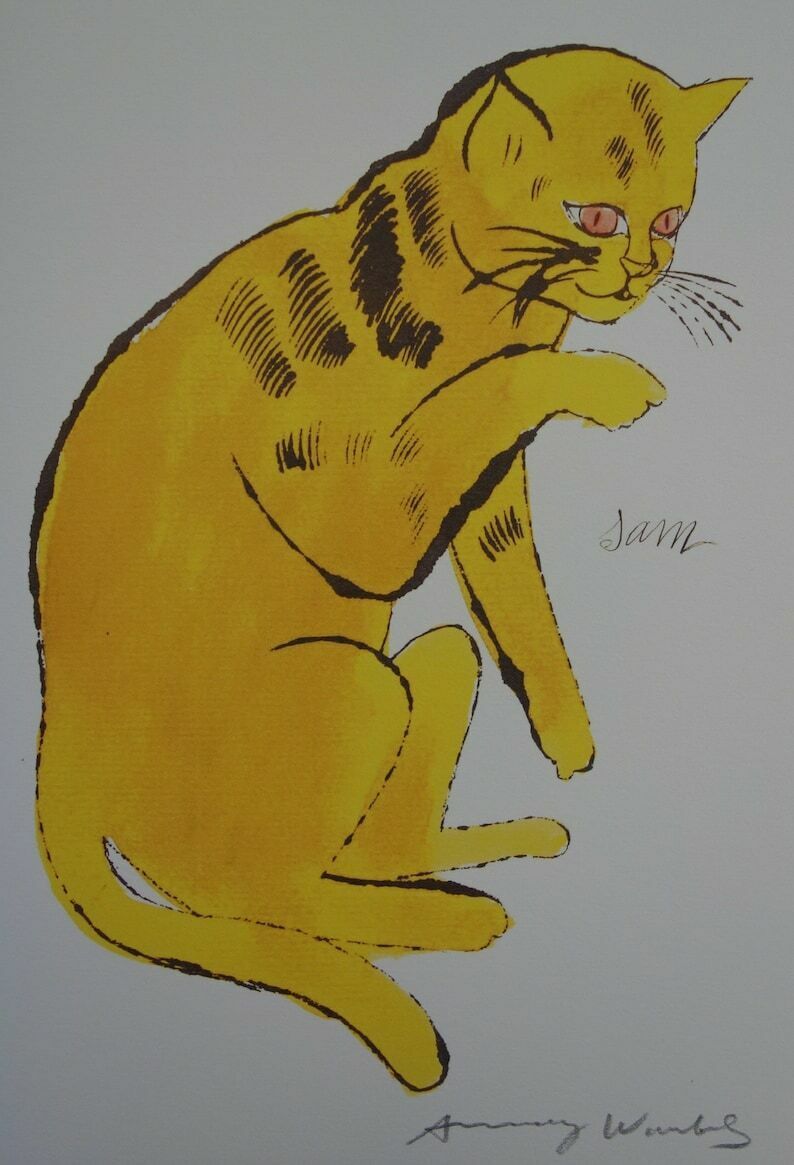 Fine Pop Art Limited Edition Print   Illustration   Cat, Andy Warhol, Signed, Numbered & Stamped With Estate Stamp
