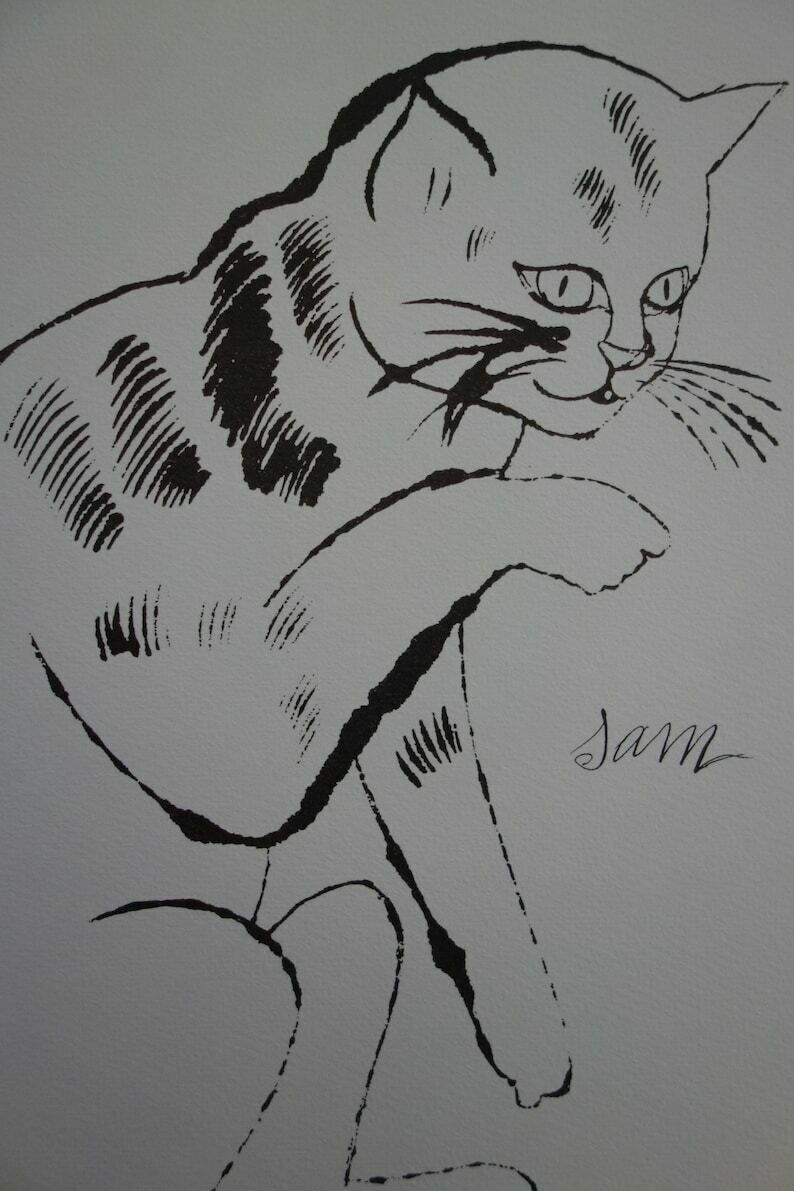 Fine Pop Art Limited Edition Print   Illustration   Cat, Andy Warhol, Signed & Numbered photo furniture
