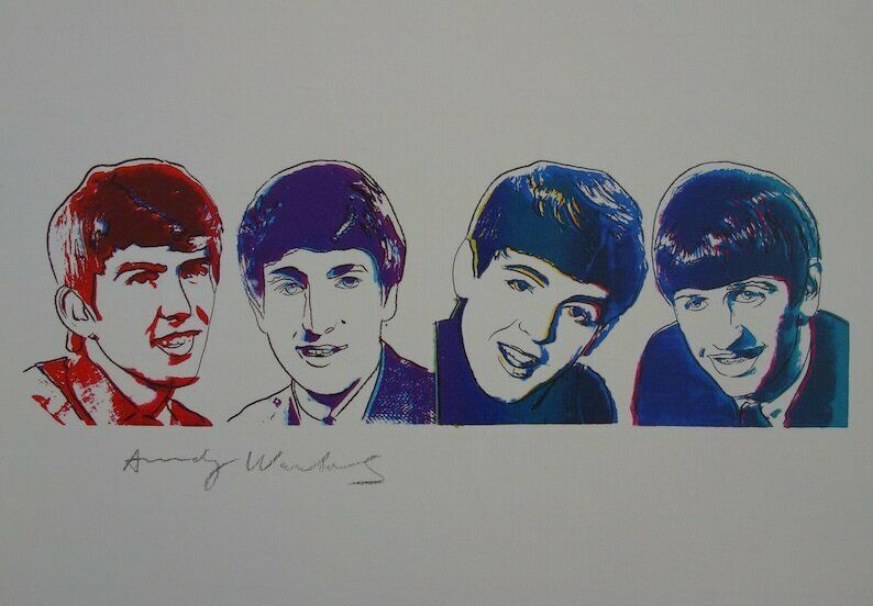 Fine Pop Art Edition Trial Proof Print – Beatles, Andy Warhol, Signed & Stamped With Estate Stamp photo vinterior